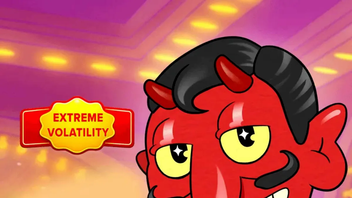 Tampilan visual slot Vinnie Volt: Devil Wilds dengan tema kasino kartun vintage